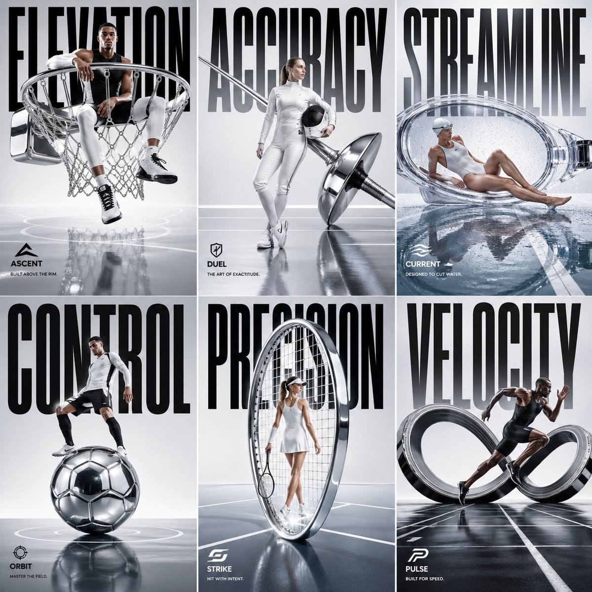 Luxury Sportswear 2x3 Campaign Grid