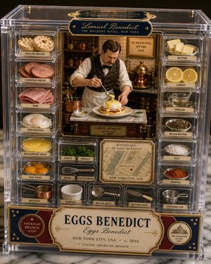 Luxury Eggs Benedict Diorama Box