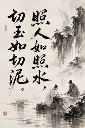 Chinese Ink Painting with Calligraphy