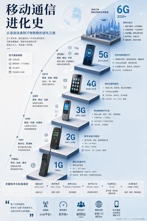 Mobile Communication Evolution Infographic