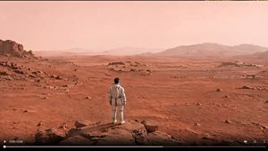 Astronaut on a Red Desert World
