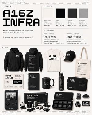 Monochrome AI Infra Brand Kit Board