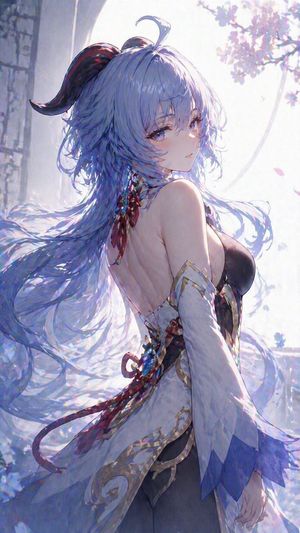 Ethereal Blue-Haired Fantasy Portrait