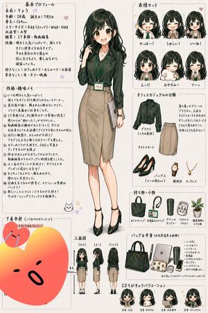 Japanese Office Lady Character Sheet