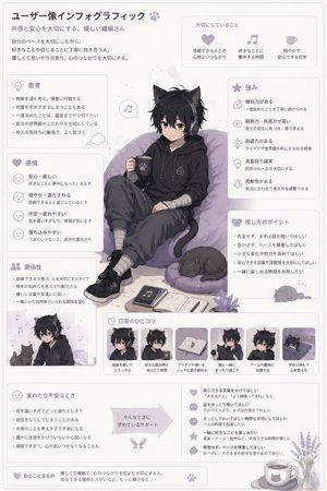 Pastel Anime User Persona Infographic