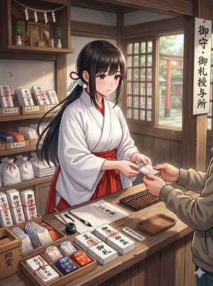 Anime Shrine Maiden Omamori Counter