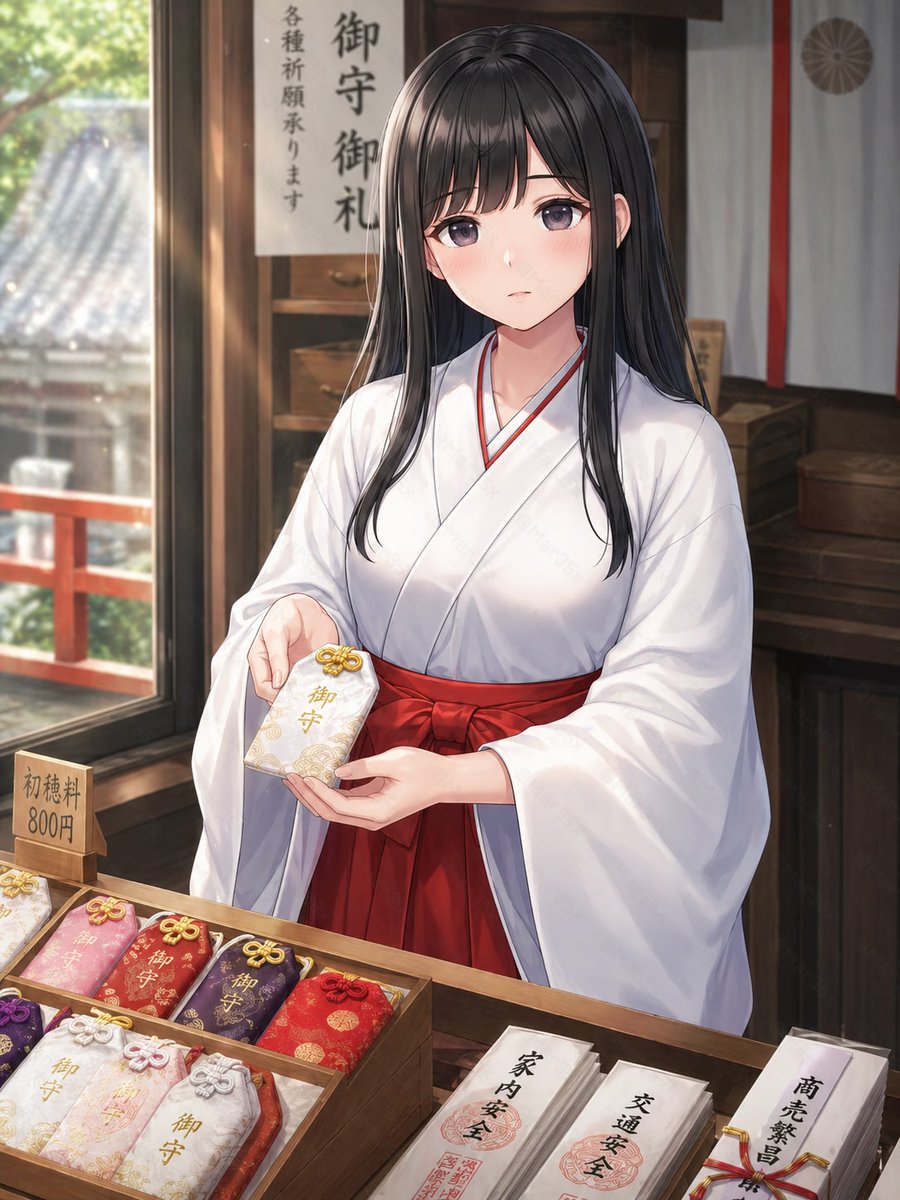 Profile / Avatar - Shrine Maiden Offering an Omamori generated image example