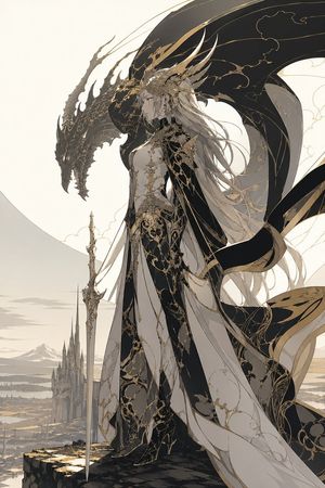 Dragon Queen in Black and Gold