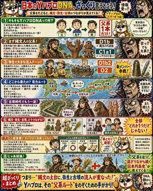 Japanese Y-DNA History Infographic Poster