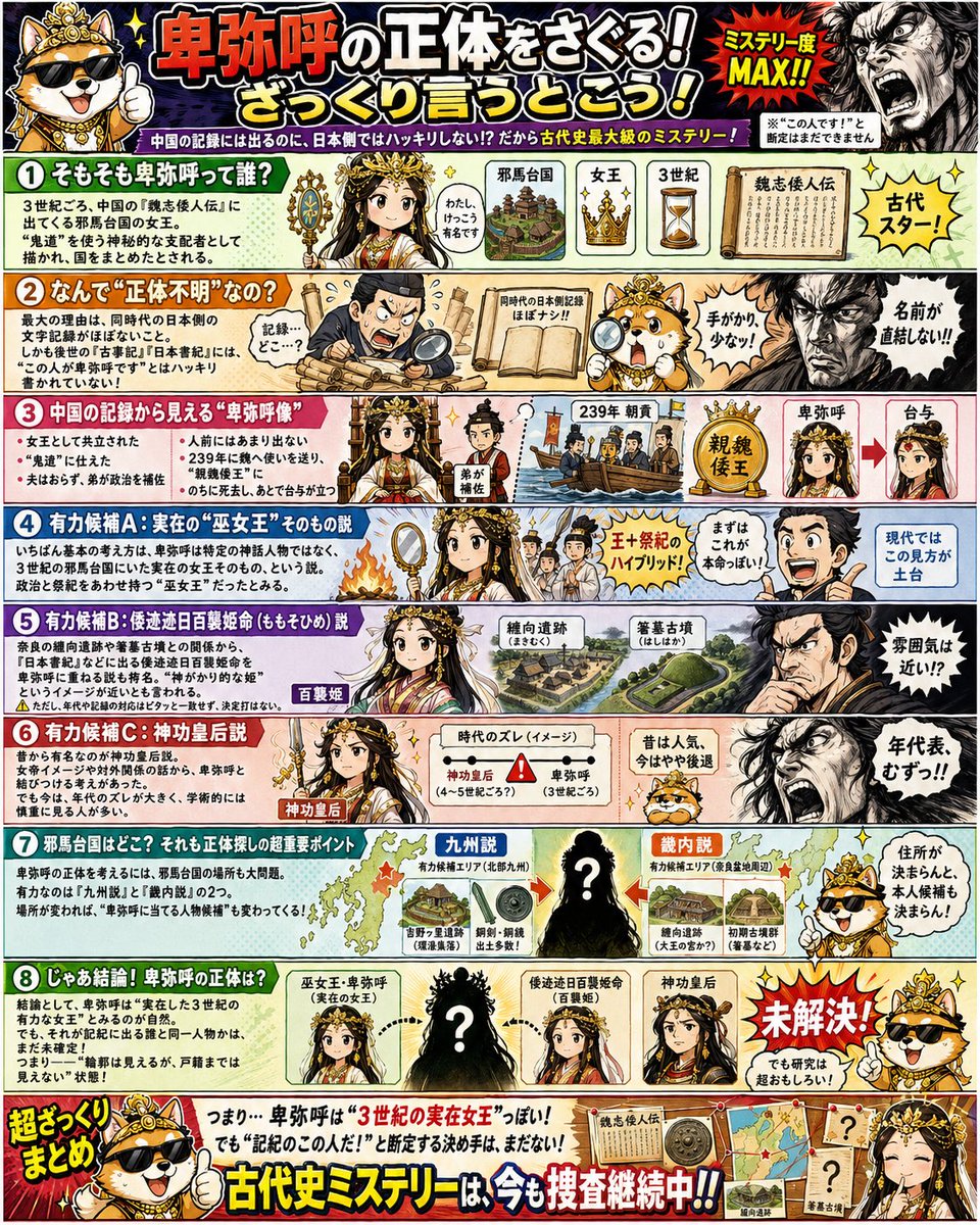 Japanese Himiko History Infographic Poster
