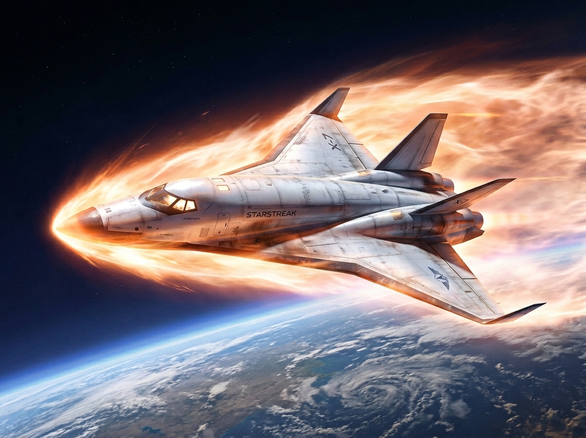 Reentry Shuttle Above Earth