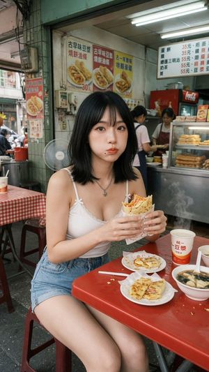 Taiwan Breakfast Shop Candid Portrait