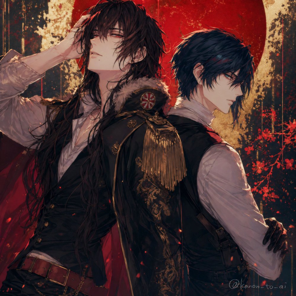 Back-to-Back Dark Bishounen Portrait