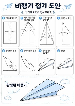 Korean Paper Airplane Folding Poster