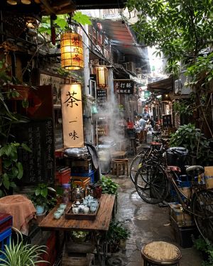 Atmospheric Tea Alley Street Scene