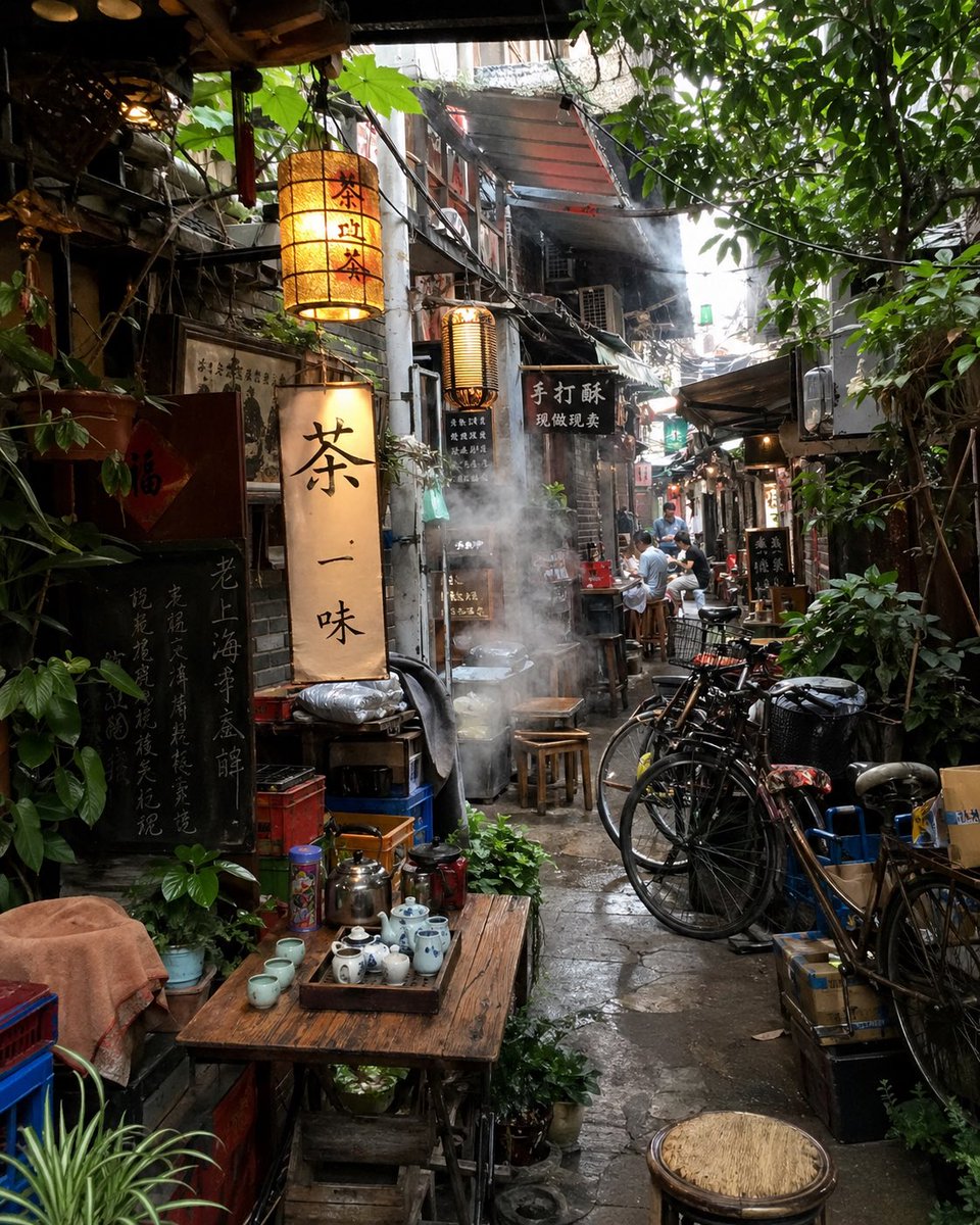 Atmospheric Tea Alley Street Scene