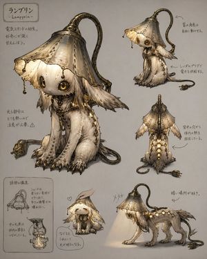 Lamp-Creature Concept Art Sheet