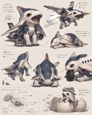 Jet Airplane Puppy Creature Sheet