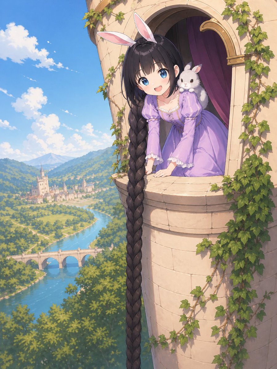 Comic / Storyboard - Anime Rapunzel Tower Scene generated image example