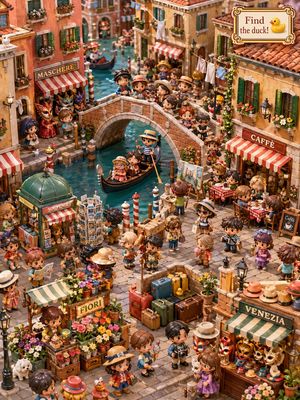 Hidden Duck in Miniature Venice