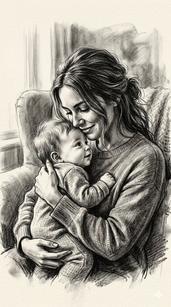 Sample output image for Classic Fine Art Charcoal Drawing Prompt