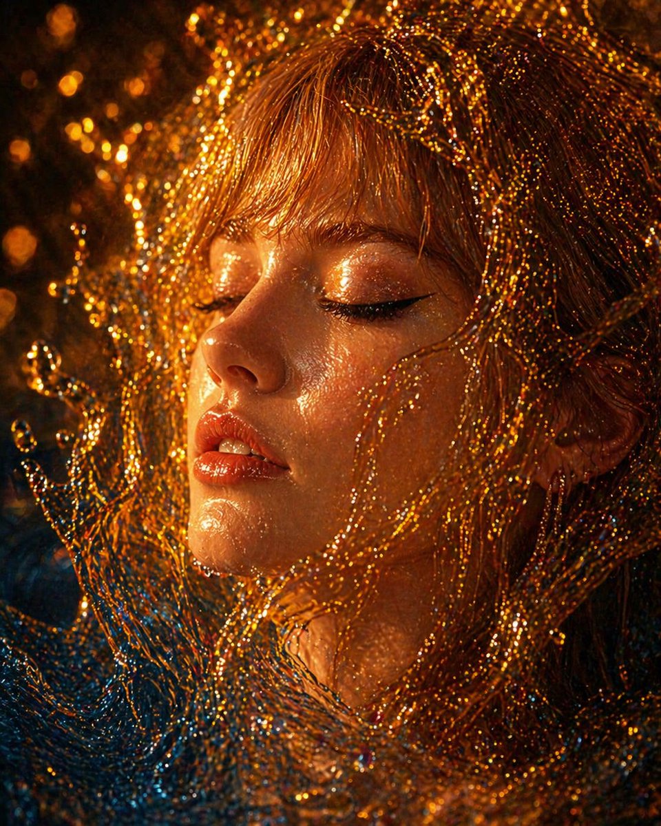 Surreal Molten Gold Liquid Portrait example 4