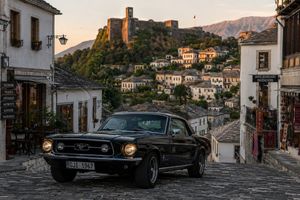 Classic Car in Scenic Location