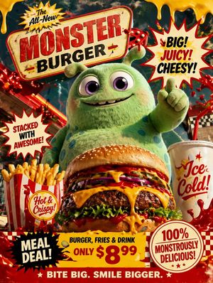 Retro Fast Food Poster Ad