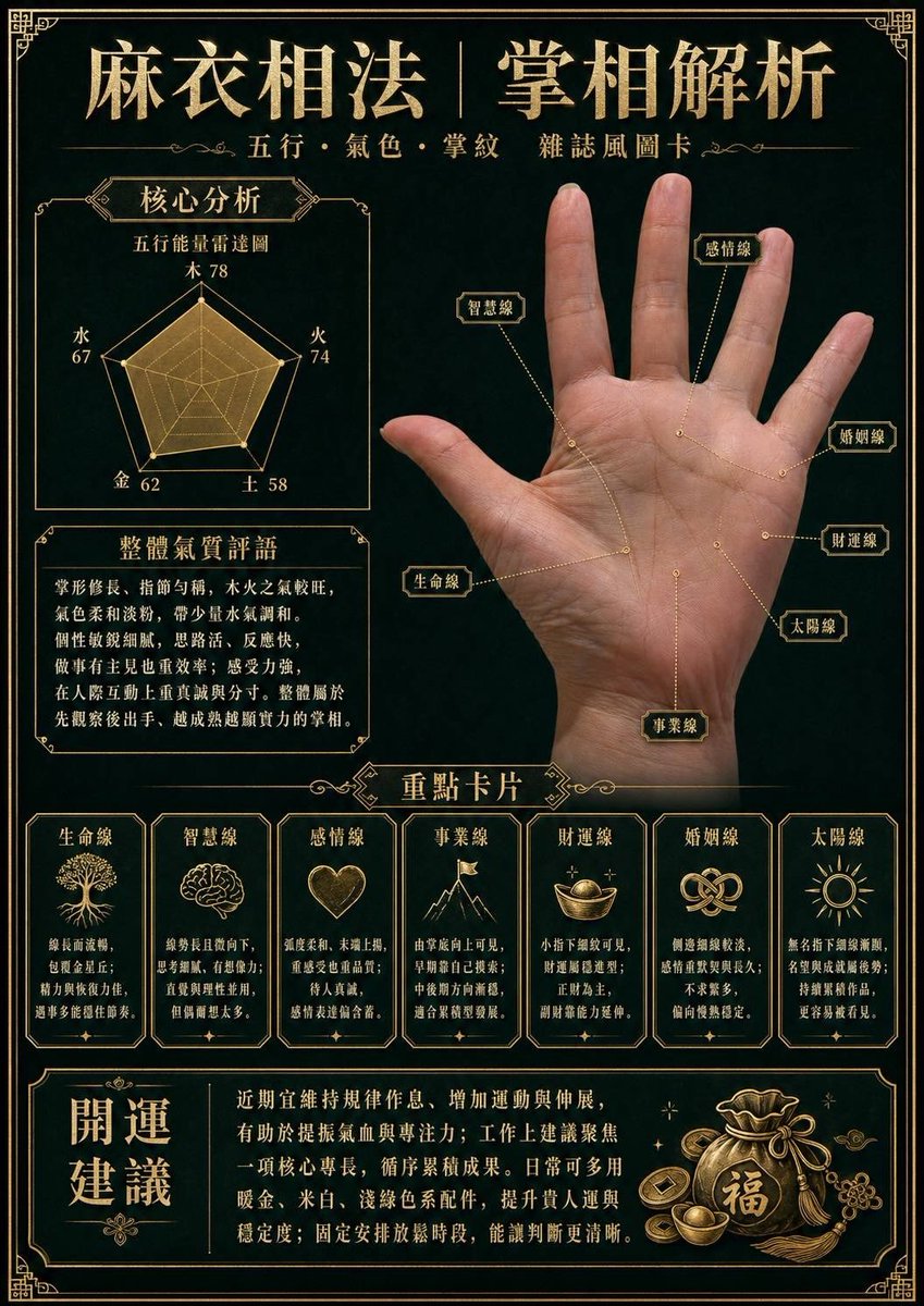 Infographic / Edu Visual - Palmistry Analysis Card Generator - Image 1