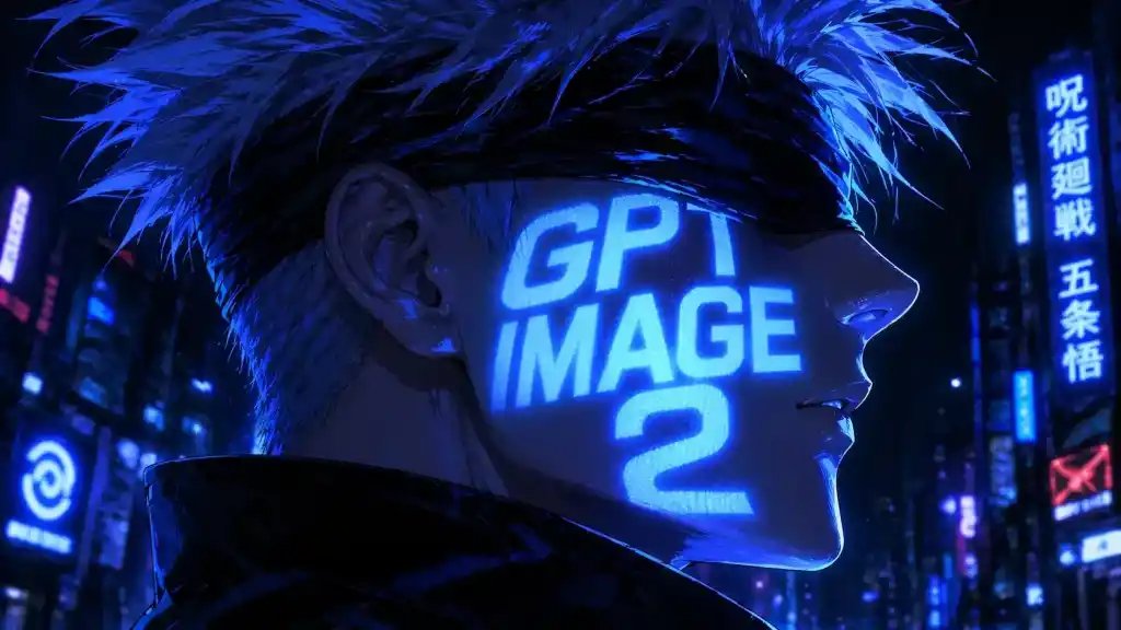 Profile / Avatar - Cyberpunk Anime Portrait with Neon Face Text - Image 1