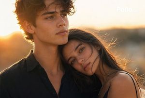 Cinematic Sunset Couple Close-Up