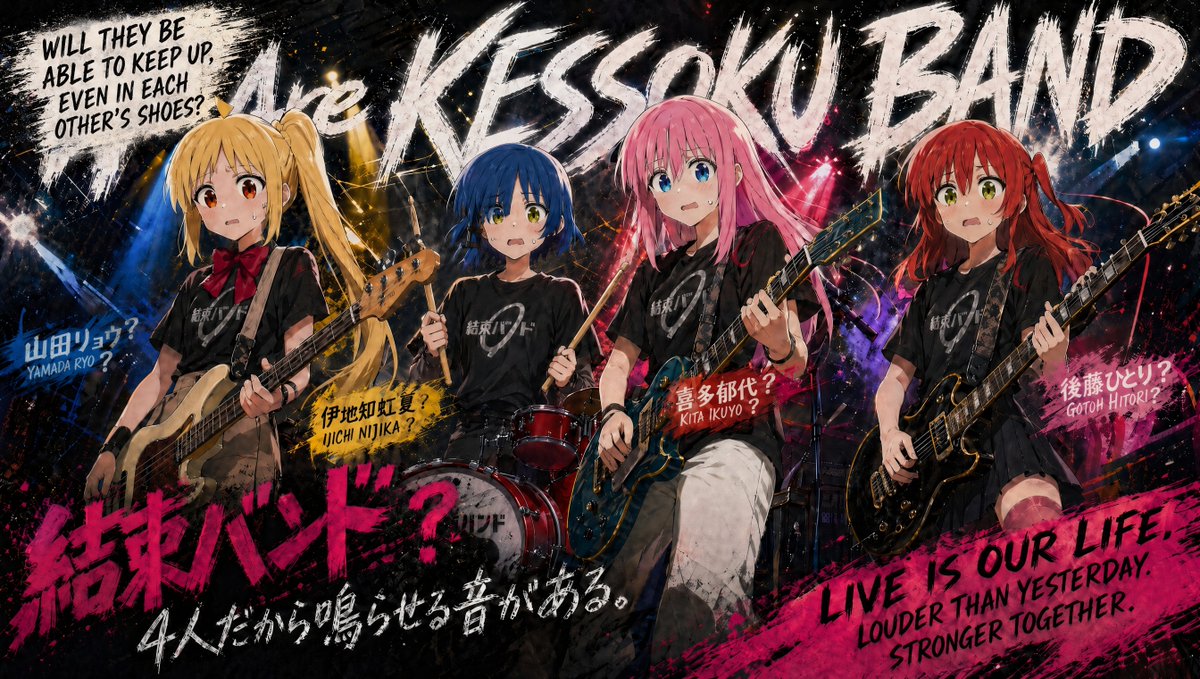 Kessoku Band Gritty Anime Poster example 2