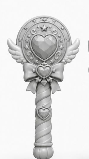 Monochrome Magical Heart Wand
