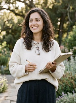 Poetic Woman in Garden Portrait