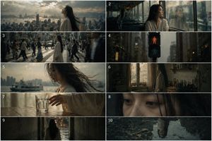 Melancholic 10-Frame Urban Storyboard