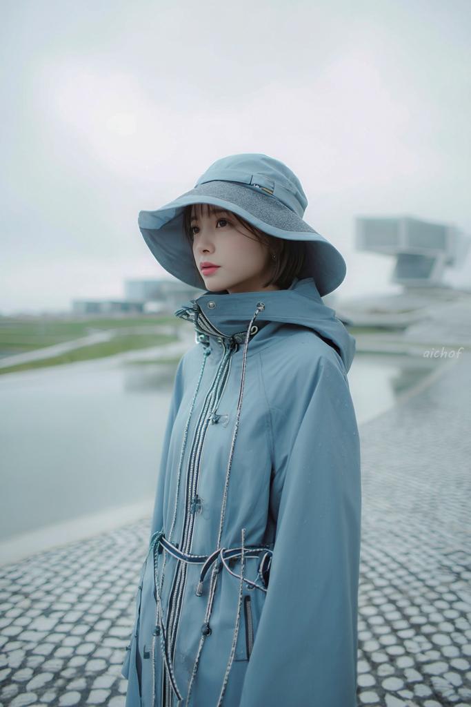 Social Media Post - Rainy Blue Editorial Portrait - Image 1