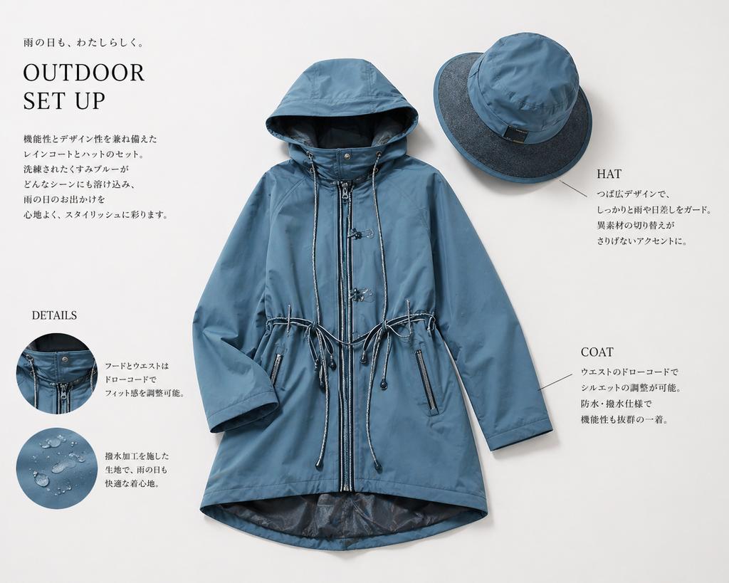 E-commerce Main Image - Japanese Rainwear Catalog Layout - Image 1