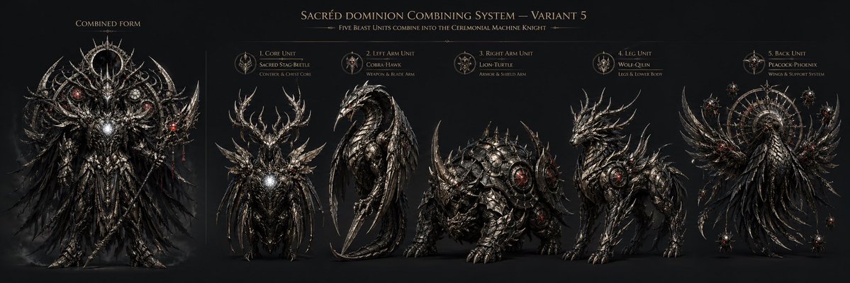 Comic / Storyboard - Gothic Five-Beast Combining Mecha Sheet - Image 1