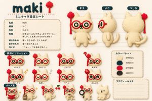 Felt Cat Character Reference Sheet