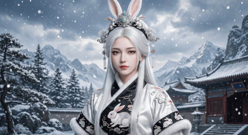 Profile / Avatar - Snow Rabbit Empress Portrait - Image 1