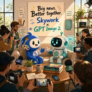 AI Partnership Launch Poster Scene