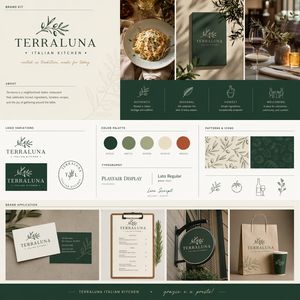 Italian Restaurant Brand Kit Board