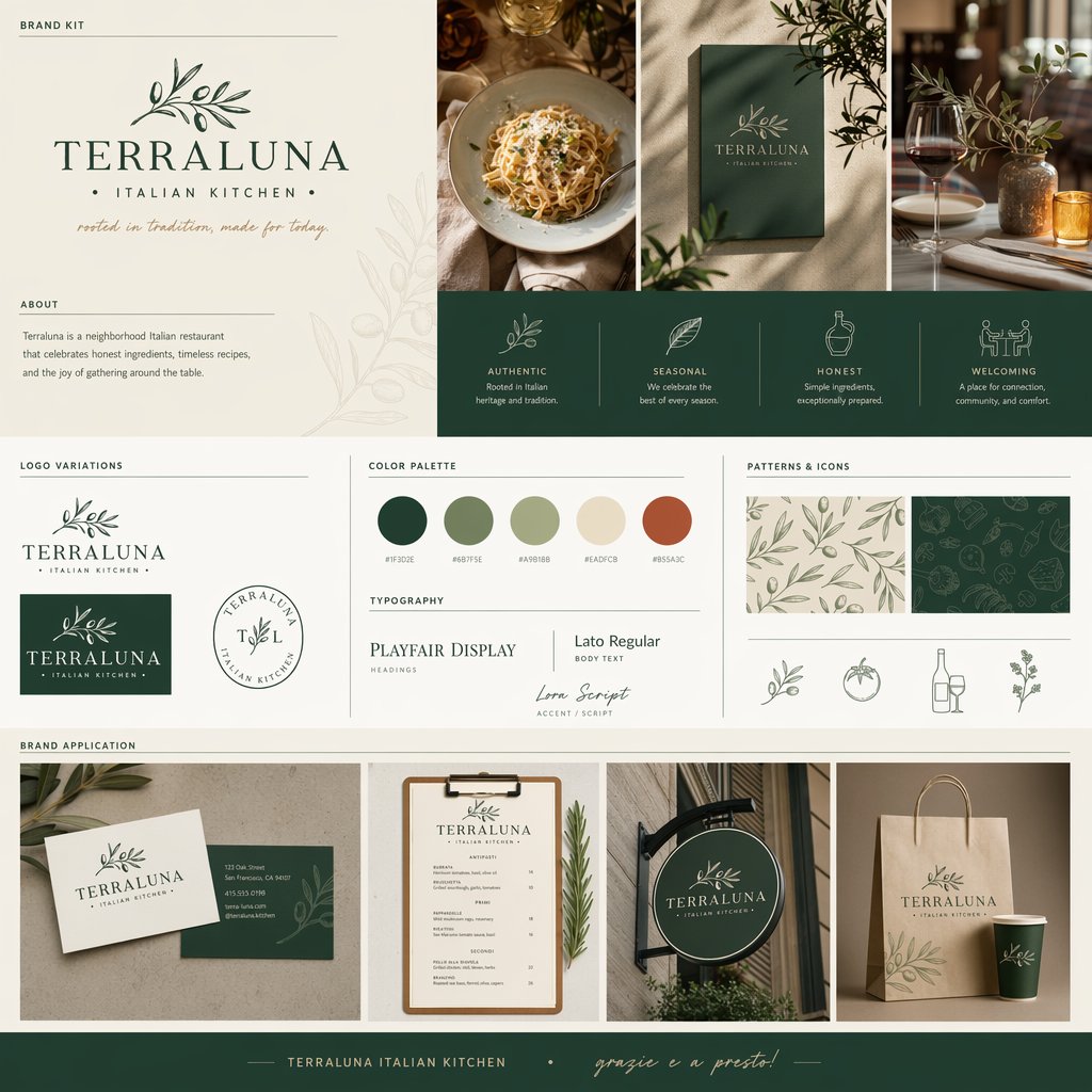 Infographic / Edu Visual - Italian Restaurant Brand Kit Board - Image 1