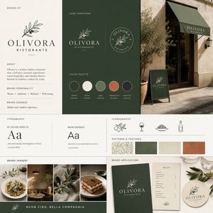Italian Restaurant Brand Kit Board