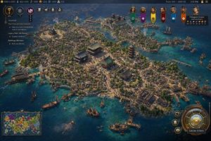 Civilization-Style Japanese Island City