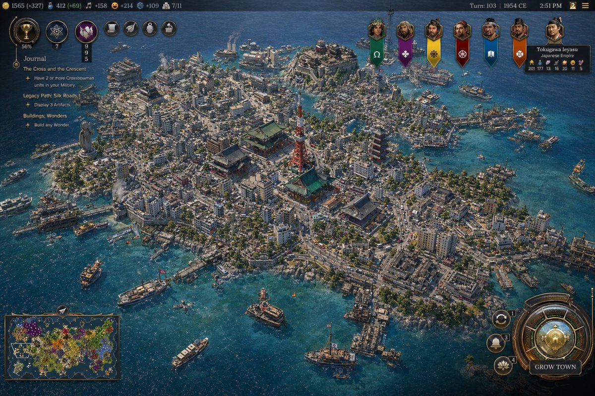 Civ-Style 1954 Tokyo Harbor Screenshot