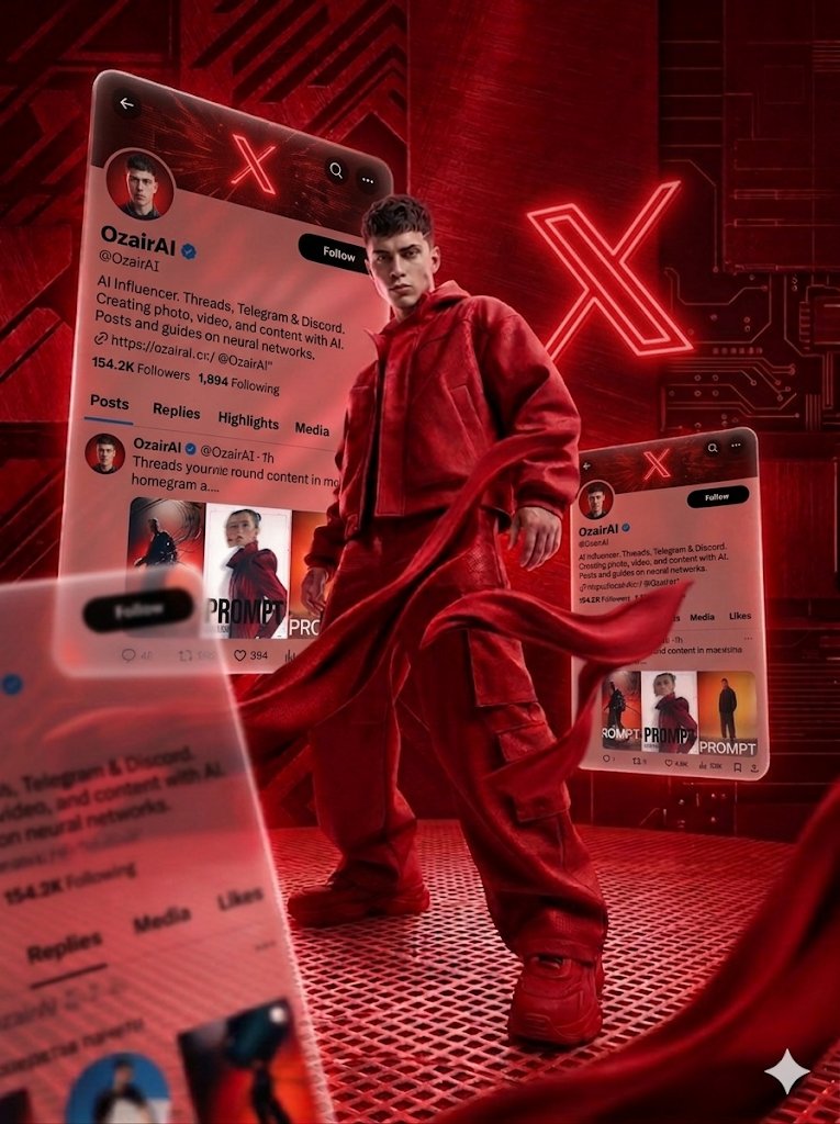 Sample output image for Crimson Tech-wear Aesthetic Portrait
