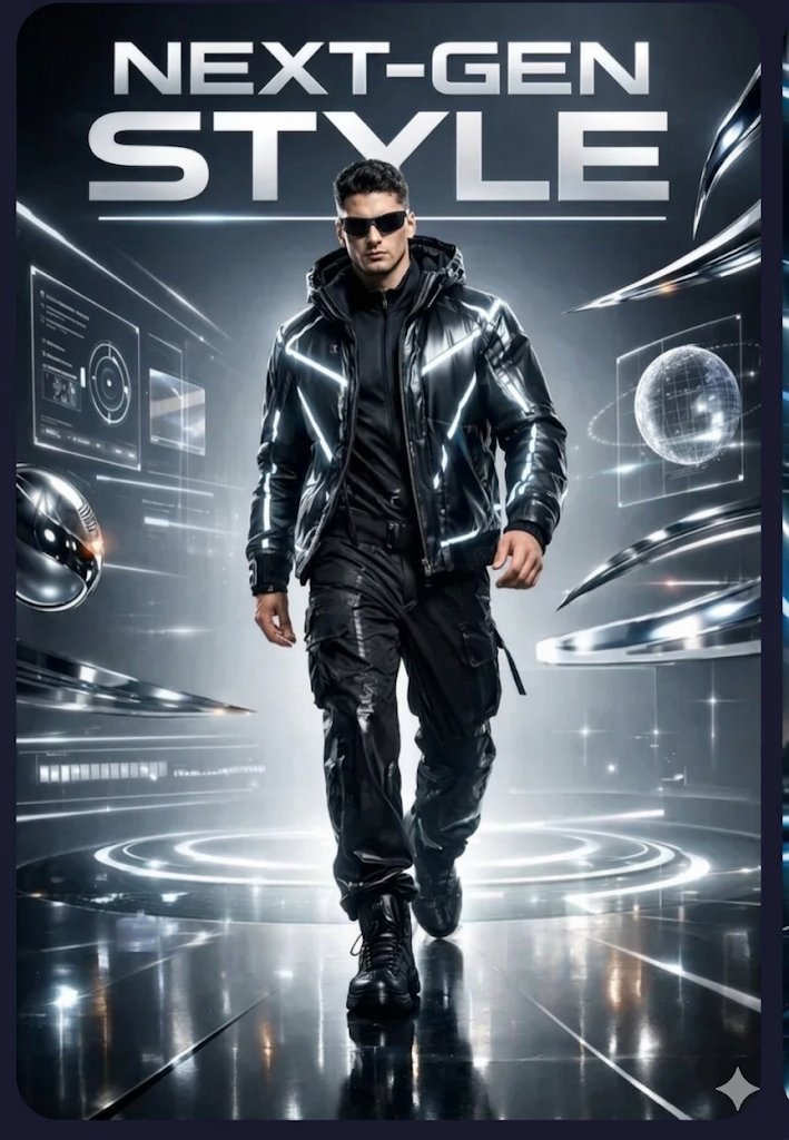 Sample output image for Futuristic Techwear Poster