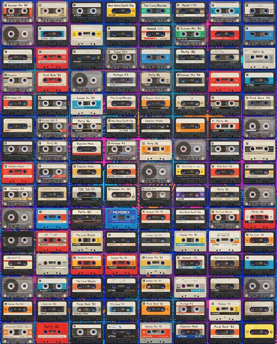 Sample output image for Vintage Cassette Tape Grid