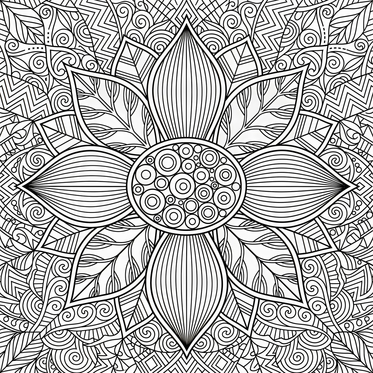 Flower Mandala Coloring Page